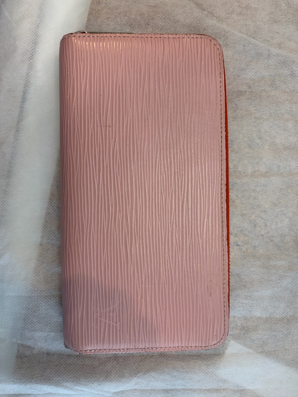 Authentic Louis Vuitton Pink Textured Zip Wallet